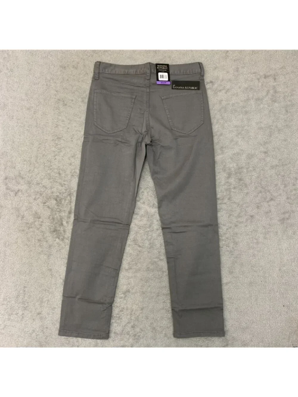 NWT Banana Republic Men's Size 30x29 Gray Slim Fit 5-Pocket Twill Chino Pants